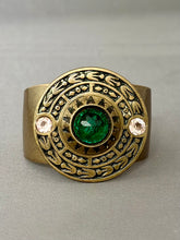 Load image into Gallery viewer, Victoria Cuff - Emerald and Peach