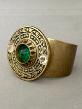 Load image into Gallery viewer, Victoria Cuff - Emerald and Peach