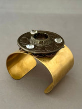 Load image into Gallery viewer, Victoria Cuff - Brown and Crystal
