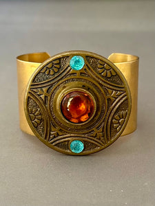 Victoria Cuff - Amber and Light Blue