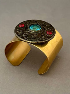 Victoria Cuff - Red and Turquoise