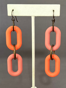 Frankie Earrings - Pink and Orange