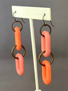 Frankie Earrings - Pink and Orange