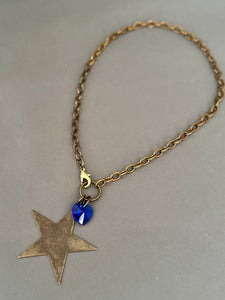 Josie Necklace with Blue Heart