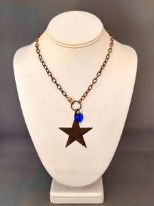 Josie Necklace with Blue Heart