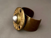 Load image into Gallery viewer, Victoria Cuff - Gray Pearl and Dark Red
