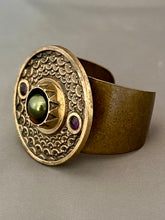 Load image into Gallery viewer, Victoria Cuff - Dark Green Pearl and Purple
