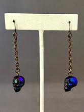 Load image into Gallery viewer, Morticia Earrings - Metallic Blue
