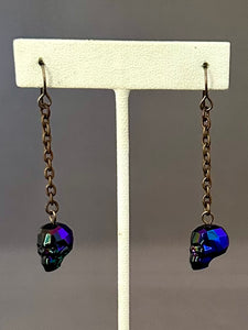 Morticia Earrings - Metallic Blue