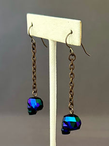 Morticia Earrings - Metallic Blue