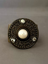 Load image into Gallery viewer, Victoria Cuff - Iron with Cream Pearl and Clear Crystal
