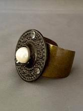 Load image into Gallery viewer, Victoria Cuff - Iron with Cream Pearl and Clear Crystal
