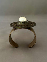 Load image into Gallery viewer, Victoria Cuff - Iron with Cream Pearl and Clear Crystal
