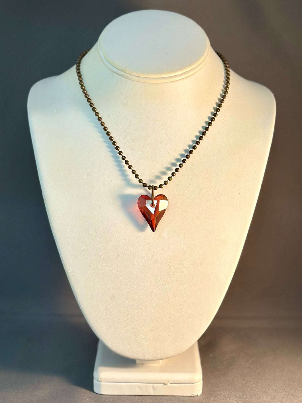 Christine Necklace - Red Magma Heart