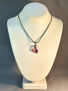 Christine Necklace - Antique Pink Heart