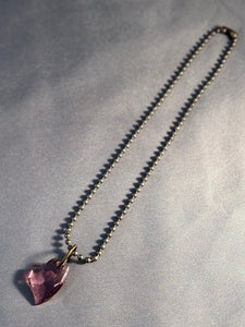 Christine Necklace - Antique Pink Heart