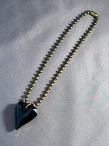 Christine XL Necklace - Jet Black Heart