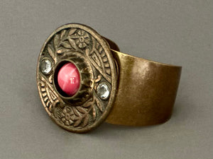 Victoria Cuff - Marbled Pink and Clear