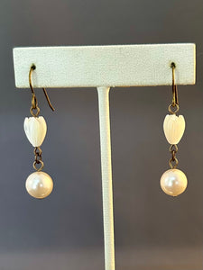 Jasmine MOP Earrings 2- Cream Pearl