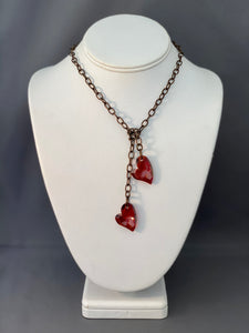 Sofia Lariat Necklace - Red